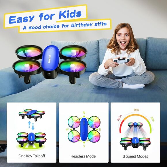TOMZON A23 Mini Drone for Kids and Beginners - Blue - Picture 3 of 6